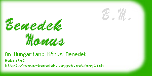benedek monus business card