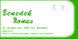 benedek monus business card